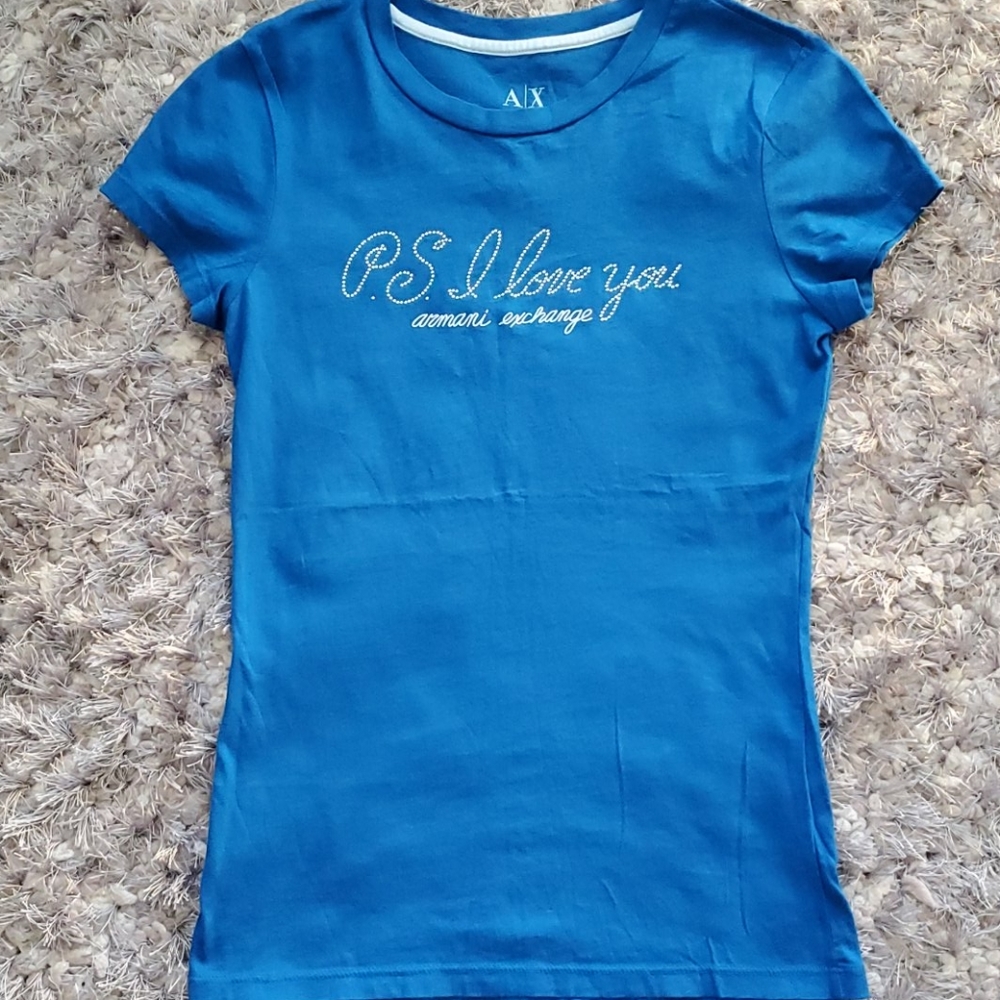 Armani exchange Blue T-shirt size xxs
